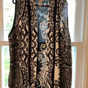 Cream and black sweater vest